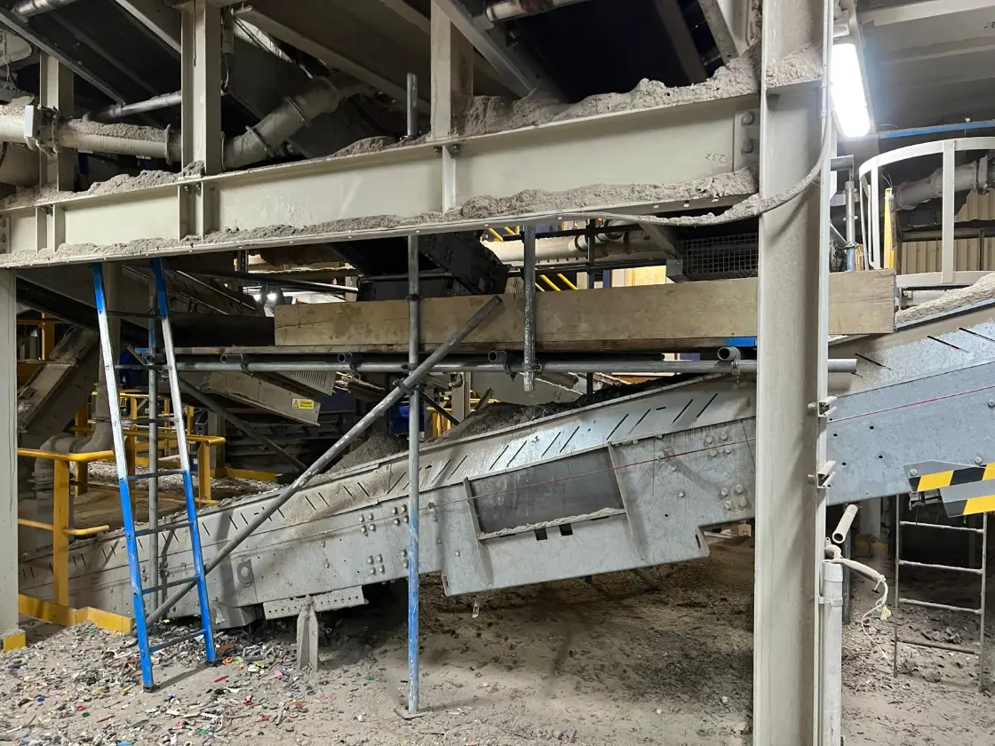 Scaffold with sky in the background